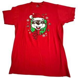 Buc-ee’s Christmas Holiday Graphic T-Shirt Red Medium